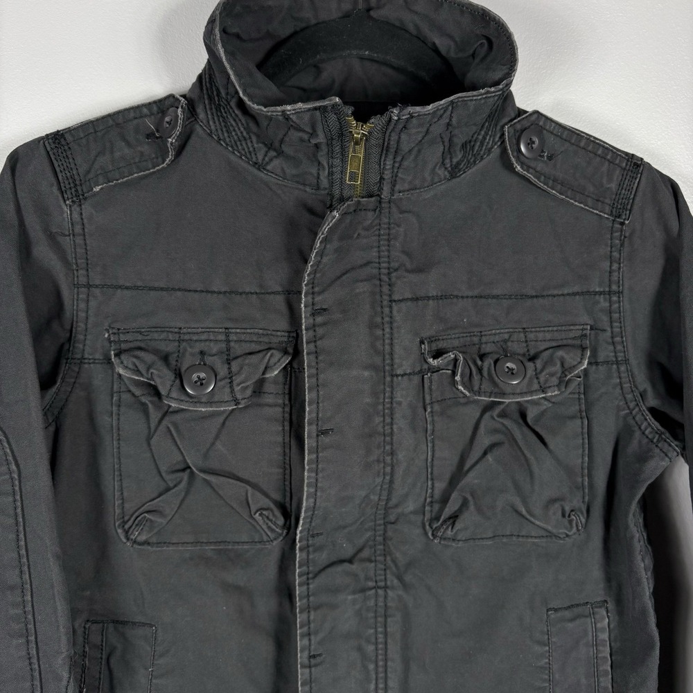 Steve & Barry's Boys Small 5-6 Dark Gray Full Zip Utility‎ Cargo Pocket Jacket